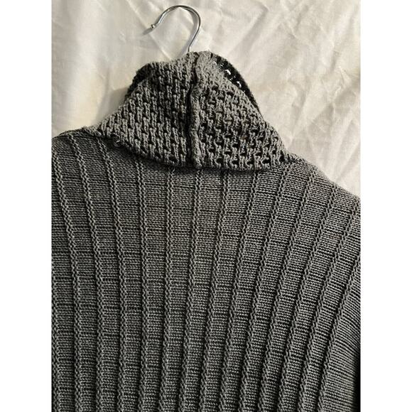 BOLD ELEMENTS Large Open Front Cardigan Side Slits Light Weight Heathered Gray - Picture 10 of 10